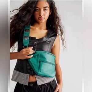Free People Wilder Embellishment Teal Women’s Crossbody Belt Bag